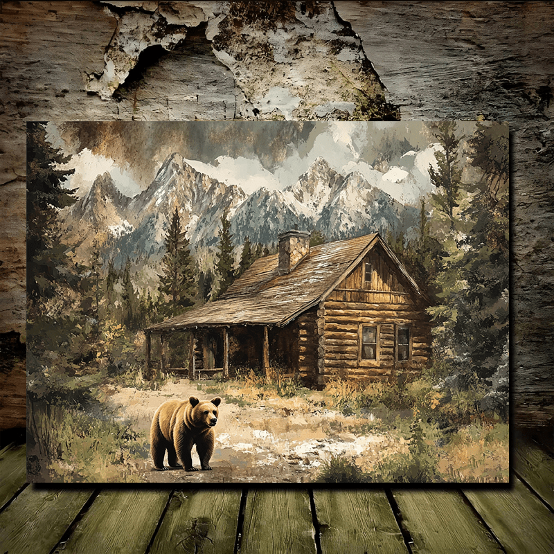 

& Cabin Canvas Art - 11.8x15.7" Wooden Wall Decor, & For Home, Office & , Perfect Room Accent