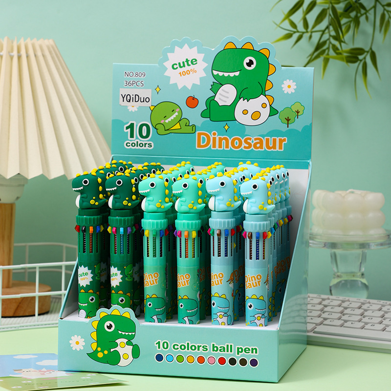36pcs 0 5mm cartoon dinosaur retractable ballpoint pens cute multi color dinosaur design fine tip for precise writing     and     school stationery   design vibrant colors Product details 1