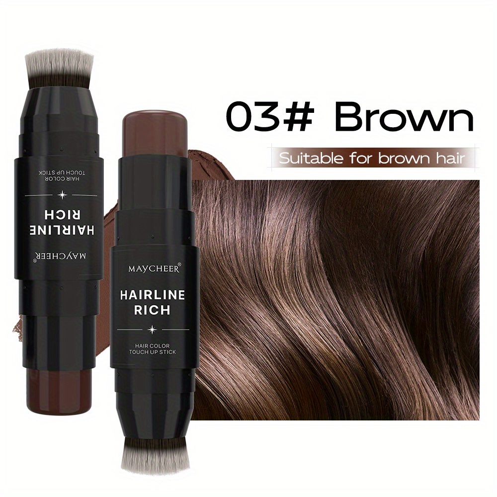 Waterproof Hairline Filling Cream Stick - Natural Look Concealer for Gray Roots & Thinning Hair, All-Skin Tone, Plant-Based Ingredients, Includes Brush, Hair Care Products