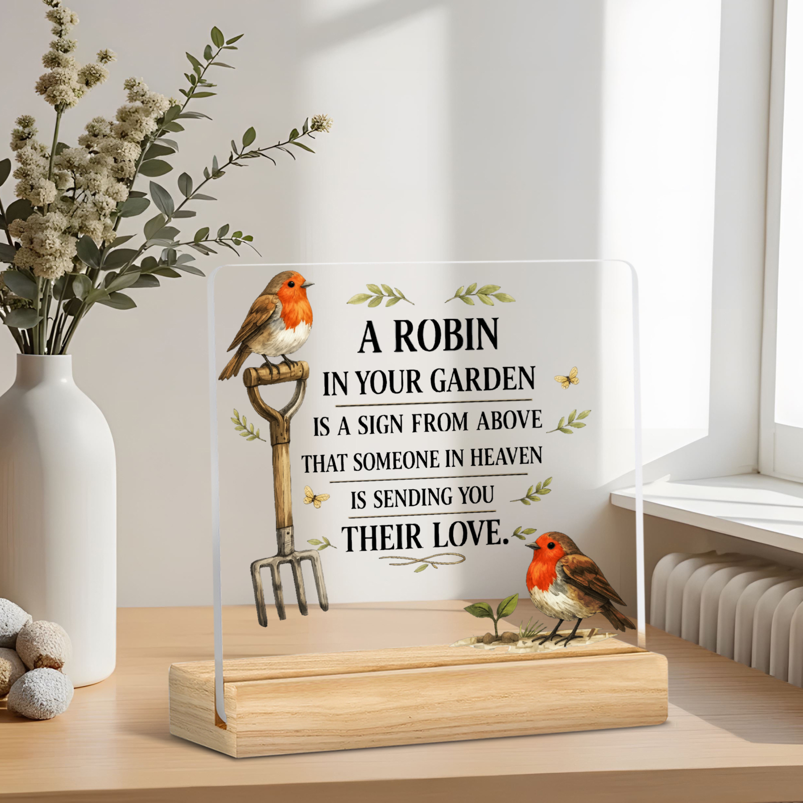TEMU 1 stuks Acryl Decoratieve Plaque Een Mierkoekje in Uw Tuin Is een Teken van Boven Dat Iemand in de Hemel Uw naar U Stuurt voor Thuis Kantoor