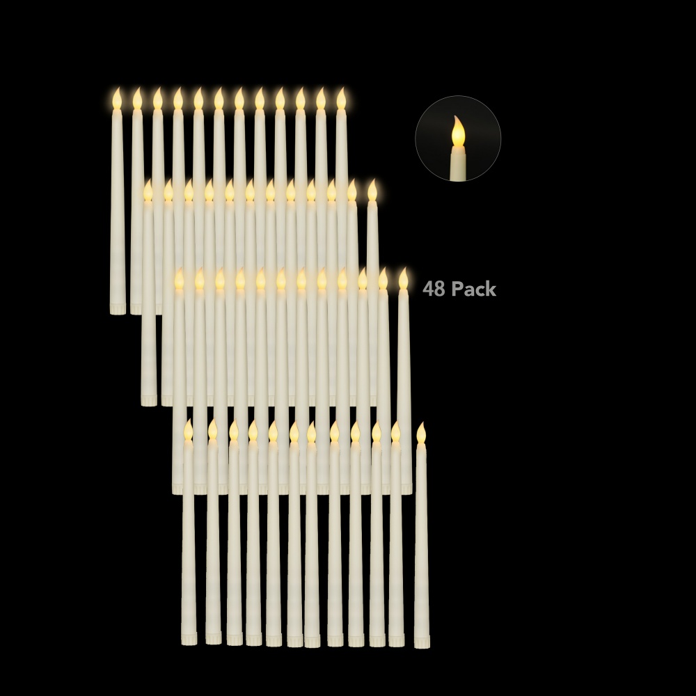 TEMU 36/48 Flameless Led Candles Battery Operated With Effect Plastic Cones For Home Valentine Christmas Decor253