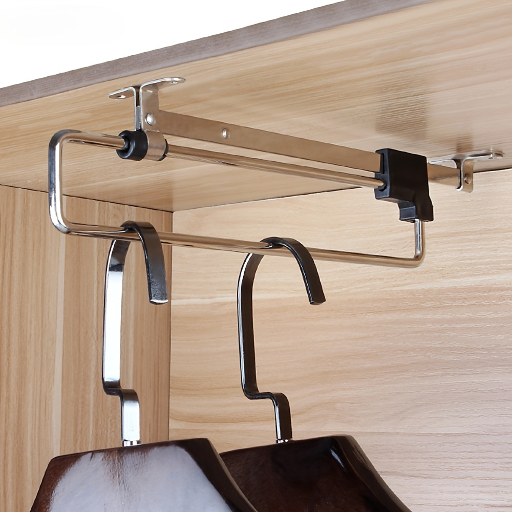 E-shop 1 Stück Platzsparende Teleskop-Hosenstange – Aus langlebigem Metallmaterial, multifunktionaler Kleiderschrank-Organizer – Geeignet für