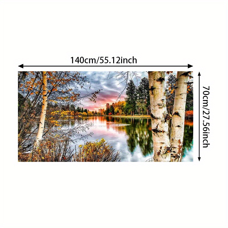 TEMU 2d Flat 1pc 27.56*55.12in/70cm*140cm Frameless Modern Abstract Natural Scenery Print Art Wall Art Canvas Painting Art For Living Room Modern