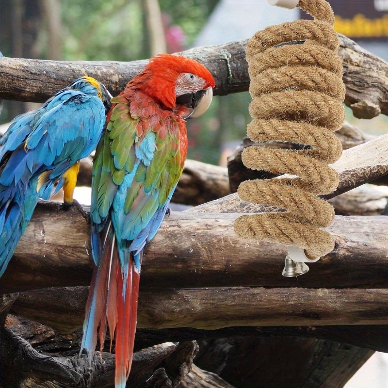Natural Jute Spiral Rope Perch for Parrots