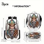 conjunto de mochila de de 3 piezas con retro para de graduación y a clases, con gran capacidad y múltiples bolsillos, ideal para viajes , y calidad.
