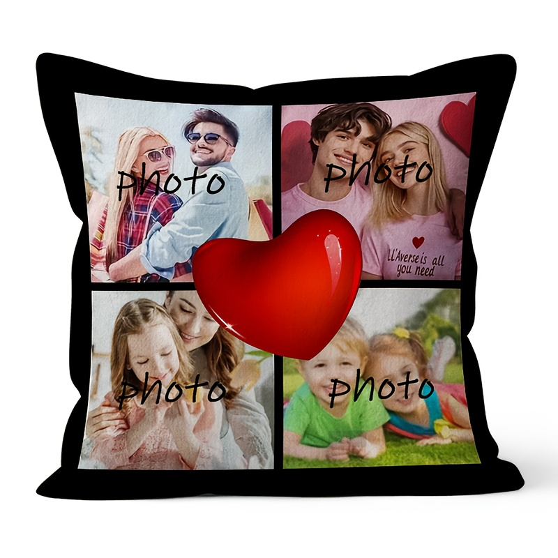 E-shop Personalisiertes Bild-Kissenbezug, Foto-Kissenbezug mit individuellem Design, Kissenbezug mit Buchstaben, einseitig bedrucktes DIY-Design-Bild