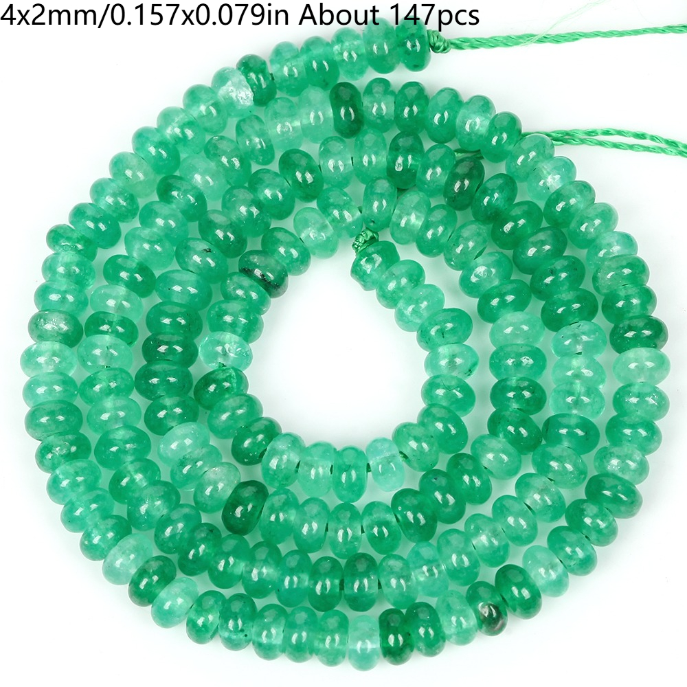 TEMU Beads & Bead Assortments 1 Strand Green Chalcedony Rondelle Bbeads & Bead Assortments 4x2mm Beads Green Chalcedony Rondelle Beads For Jewelry