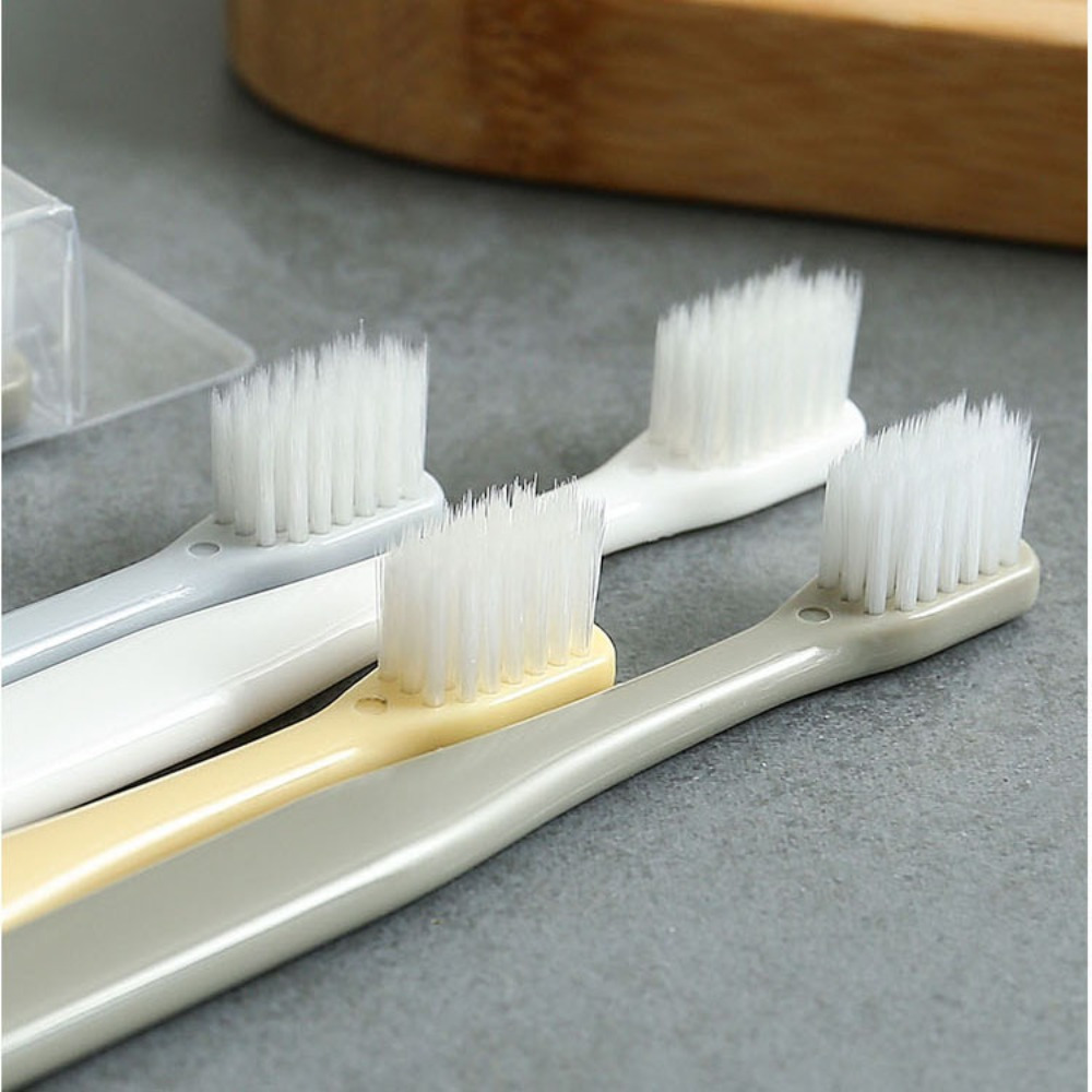 4pcs Macaron Japanese Toothbrush Set for Adults with Soft Bristles