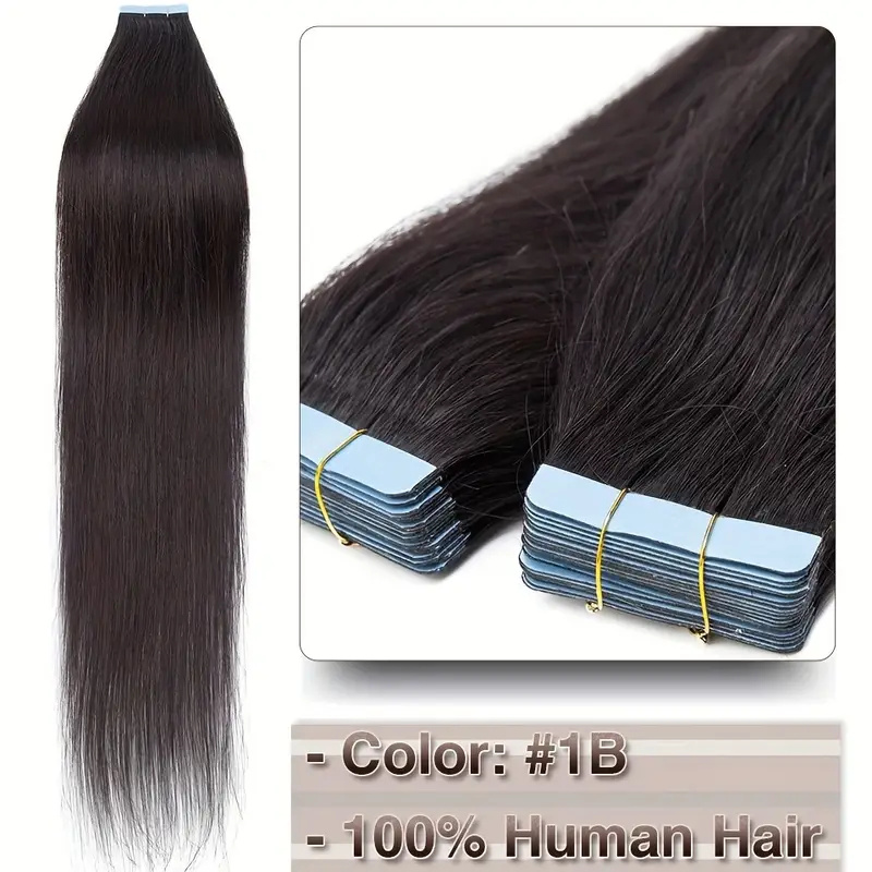 20pcs Seamless Mini Hair Extensions For Women - Natural Straight Hair, 16-26 Inches Long, Easy To Apply And, Soft And Texture, No Damage To Hair, Perfect For Daily Use