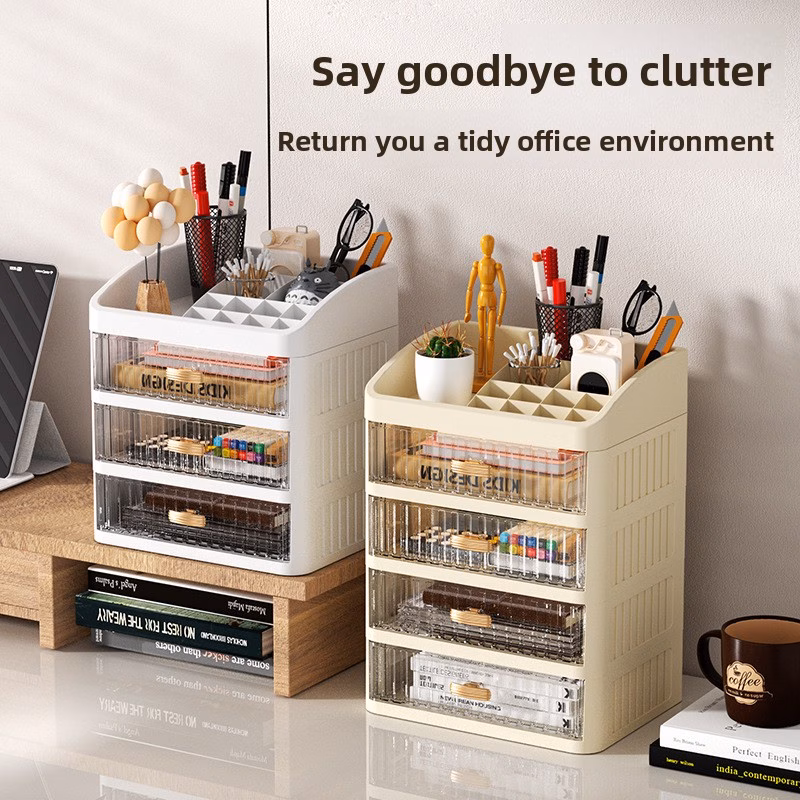 a large capacity thickened multi layer stationery home skincare makeup organizer Product details 4
