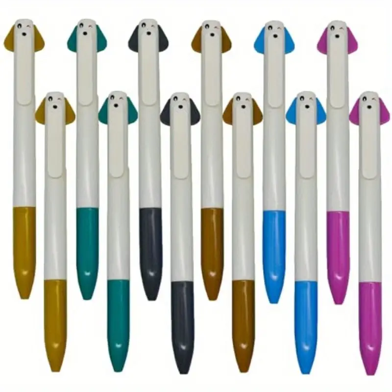 24pcs dog ballpoint pen cute cartoon animal pens 2in 1 retractable pen black red gel ink for stationery supplies, note taking accessory, everyday writing tool, animal themed pen, gel ink pen, pen, cute cartoon design, ink, quality writing experience, gift for pet lovers, stationery collectors, back to, cute gel pens, fancy pen, needle tip pens, school pens, cute pens bulk Product details 1