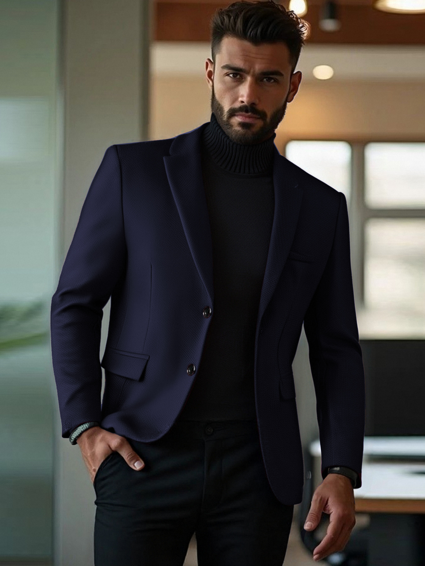 men's lightweight wool blend tuxedo jacket business casual Temu