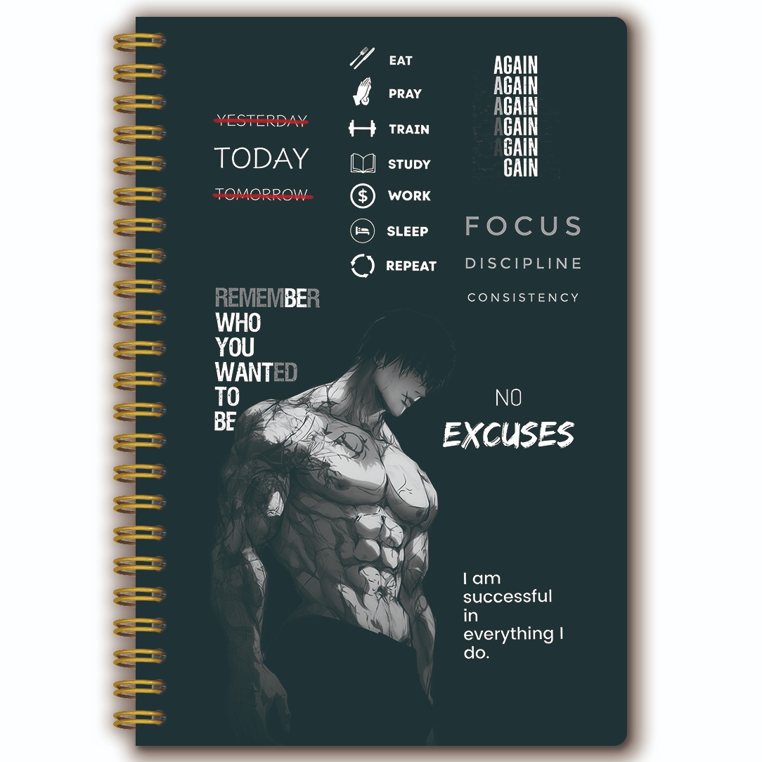E-shop 1 Stück -Selbstdisziplin-Themen-Spiralplaner-Notizbuch | 5,5x8,3 Zoll | Ideal für Fitness-Enthusiasten zur täglichen Übungsplanung -aufzeichnung