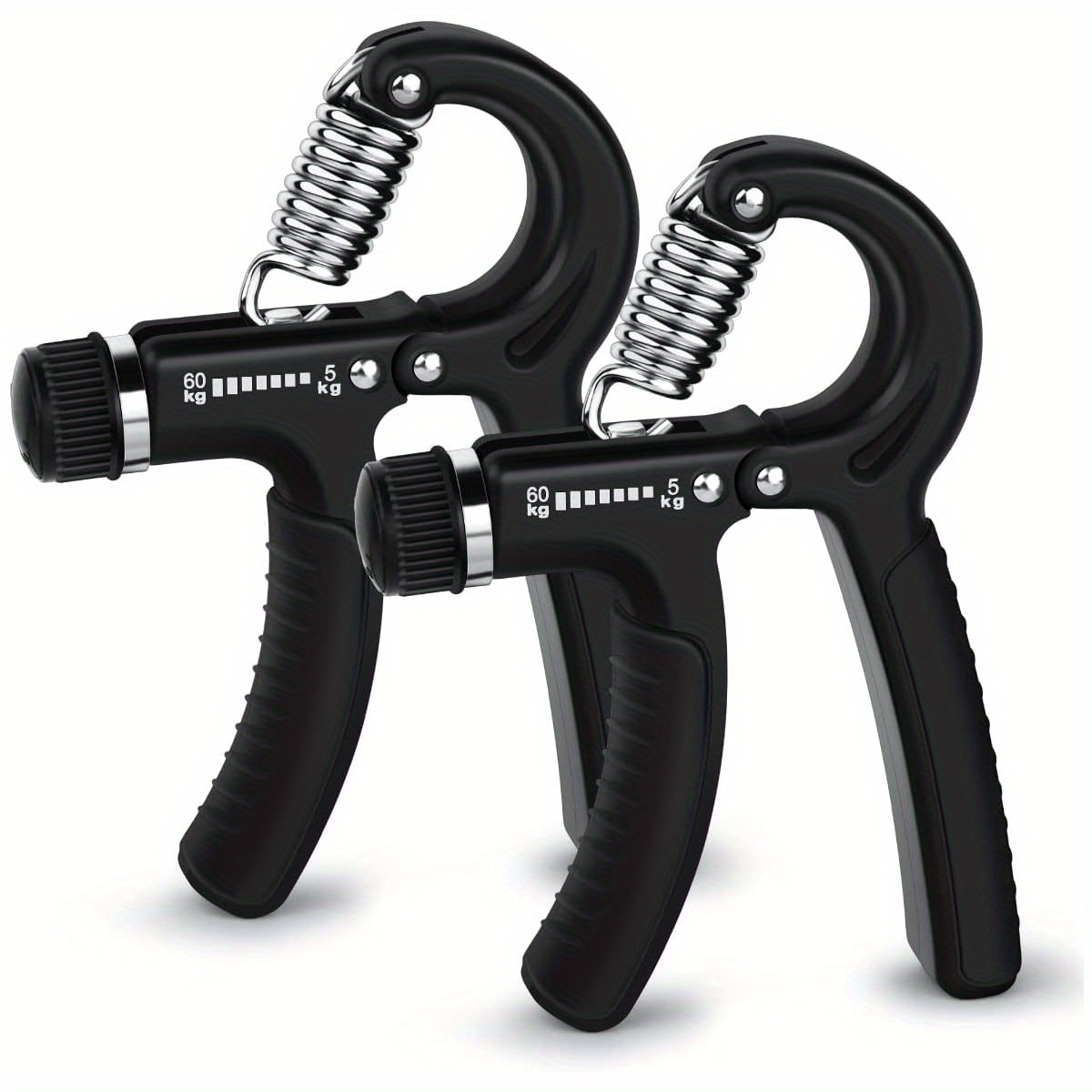 2pcs hand grip strengthener exerciser hand workout squeezer, adjustable   11- 132 lbs forearm exerciser ( 5- 60kg),   for home gym athlete muscle building and hand   exercising ( black), hand grips for exercise, wrist strengthener hand grip, hand exercise tool, adjustable finger exerciser, grip strength trainer set, compact exerciser,  , smooth  , reinforced handles, forearm builder, athletes training, Product details 0