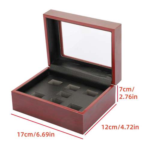 item picture 7 slots wooden ring elegant for gift display gift box