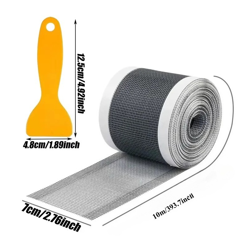 Image of 10m/393.7in Self-adhesive Floor Drain Stickers, Cuttable Shower Drain Hair Catcher, Disposable Mesh Sink Strainer Filter Screen Sticker