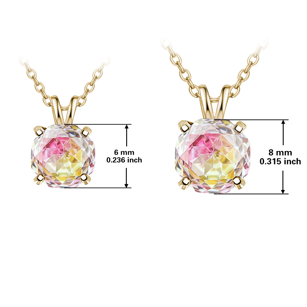 18K Plated S925 Silver Sleek Pendant Necklace with Zircon