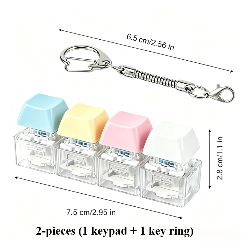 TEMU 2pcs (1 Keypad + 1 Key Ring) Keyboard Key Relax Keychain With Exquisite Keychain Set - Keyboard |compact And Exquisite, Classic, Stylish And
