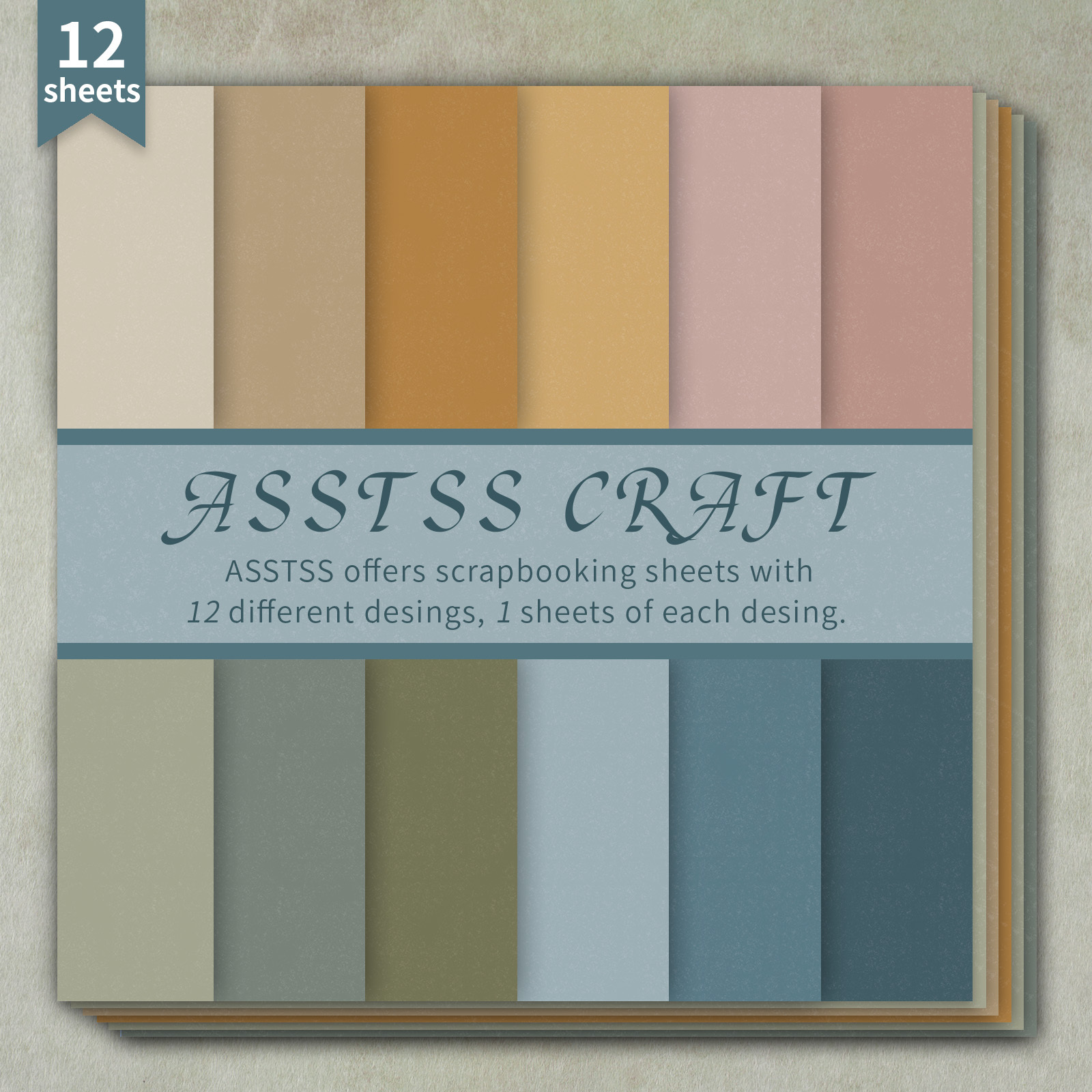 TEMU Lot de 12 feuilles de papier scrapbooking ASSTSS pouces, papier de base rétro doux et chaud, couleur unie, style minimaliste, papier cartonné