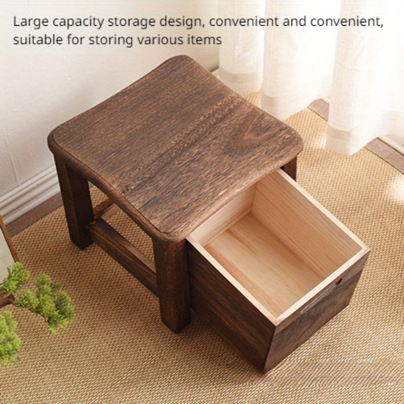 1pc classic shoe changing stool with storage drawer details 7