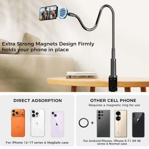 magnetic phone holder, adjustab ° rotation, magnetic stand, desktop mounting bracket, sa