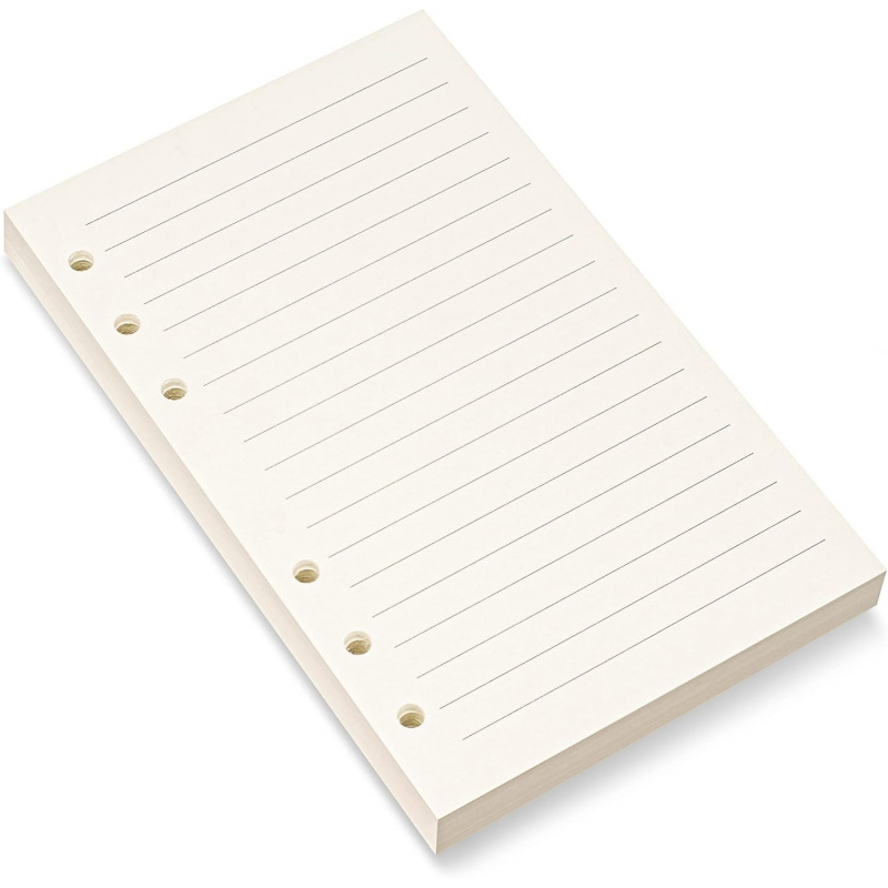 TEMU A6 Nachfüllpapier, 6-Loch liniertes Papier für A6 Personal-Ordner, 8 mm linierte Loseblätter, 90 Blätter/180 linierte Seiten, 4,1 x 6,6 Zoll,
