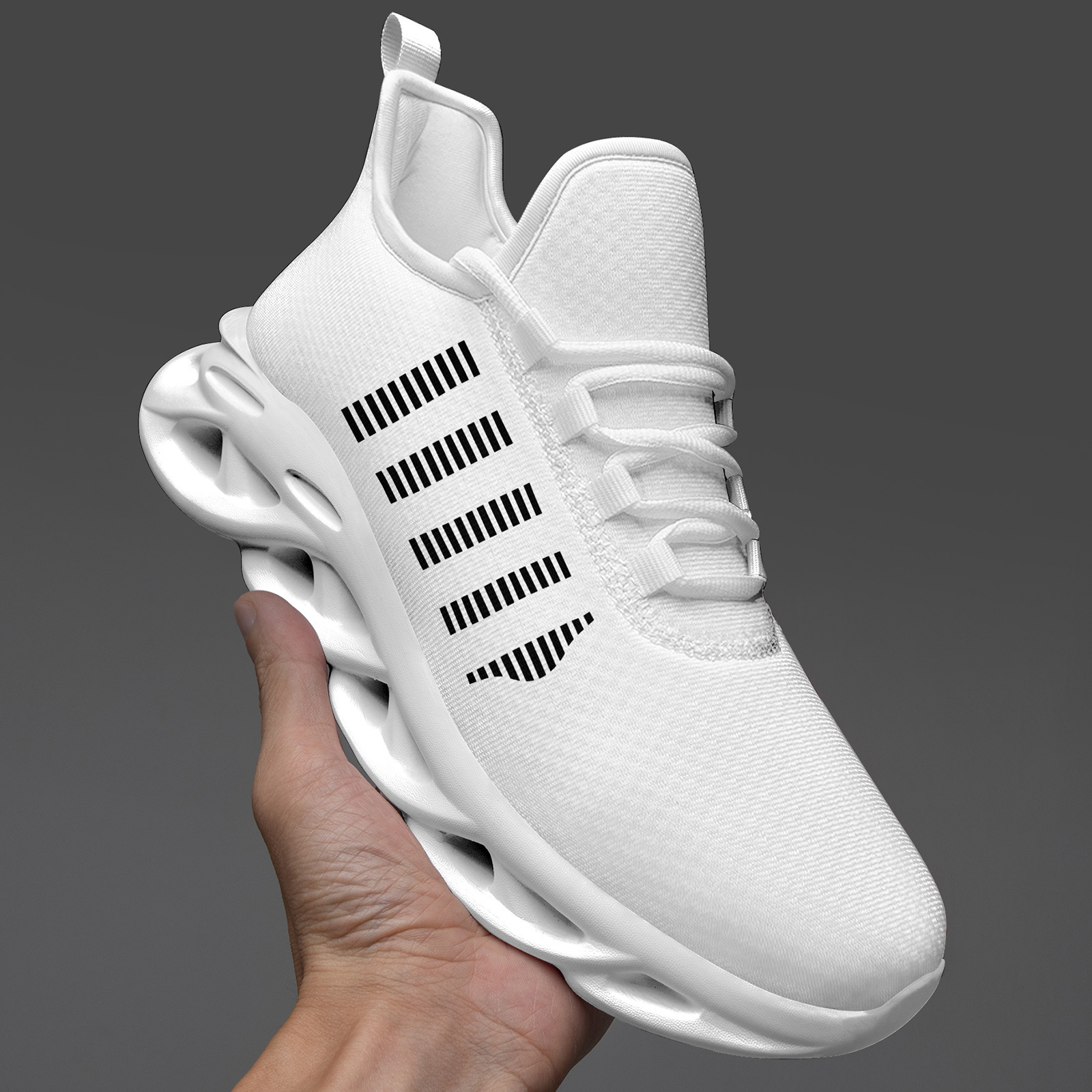 Men's Black Minimalist Lace-Up Walking Sneakers