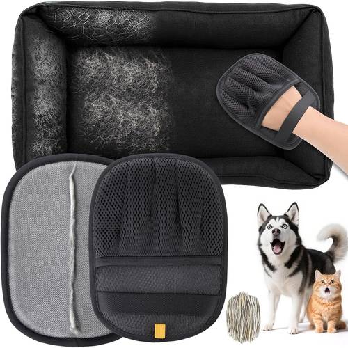 juego de 2 guantes quitapelusas para mascotas - guantes electrostáticos de dedos con tecnología de adsorción electrostática, sin necesidad de cepillar - dispositivo para eliminar pelo de de muebles, , sofás, ropa, alfombras - hogar, viaje