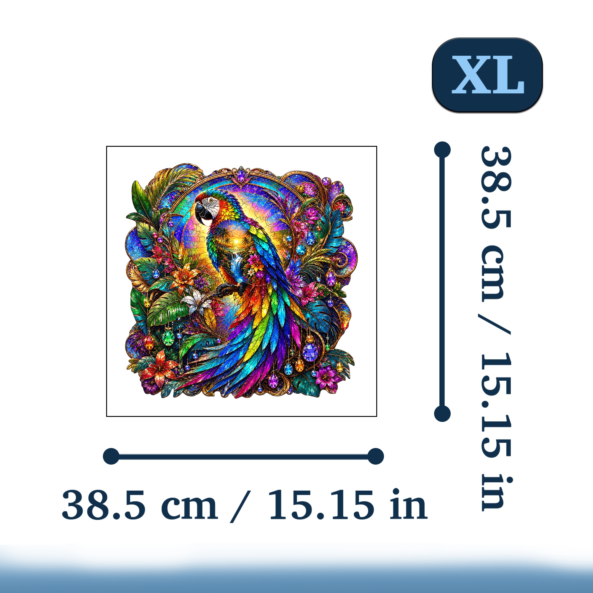 Rainbow Parrot Fantasy Flat Wooden Puzzle for Children