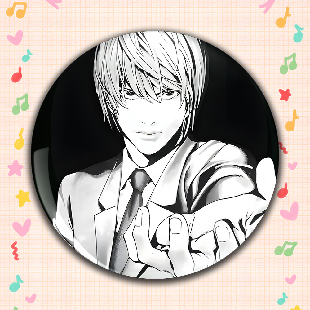 TEMU 2d Flat, 2d Flat - Men's Round Pin Badge, Casual Anime Cartoon Brooch, Suitable For Men And Women, Fashionable, Gorgeous, Interesting And