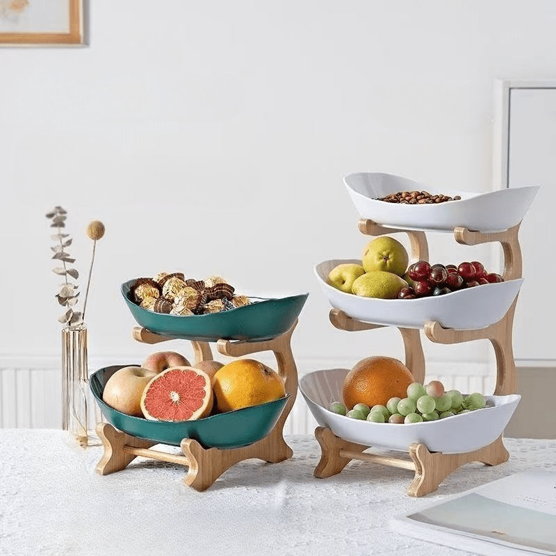 

1pc Modern 3-tier Plastic Fruit Basket Stand, Kitchen Countertop Snack Dessert Cake Tray Holder For Party Wedding, Countertop Organizer | Decorative Tray | Serving, Dessert Tray