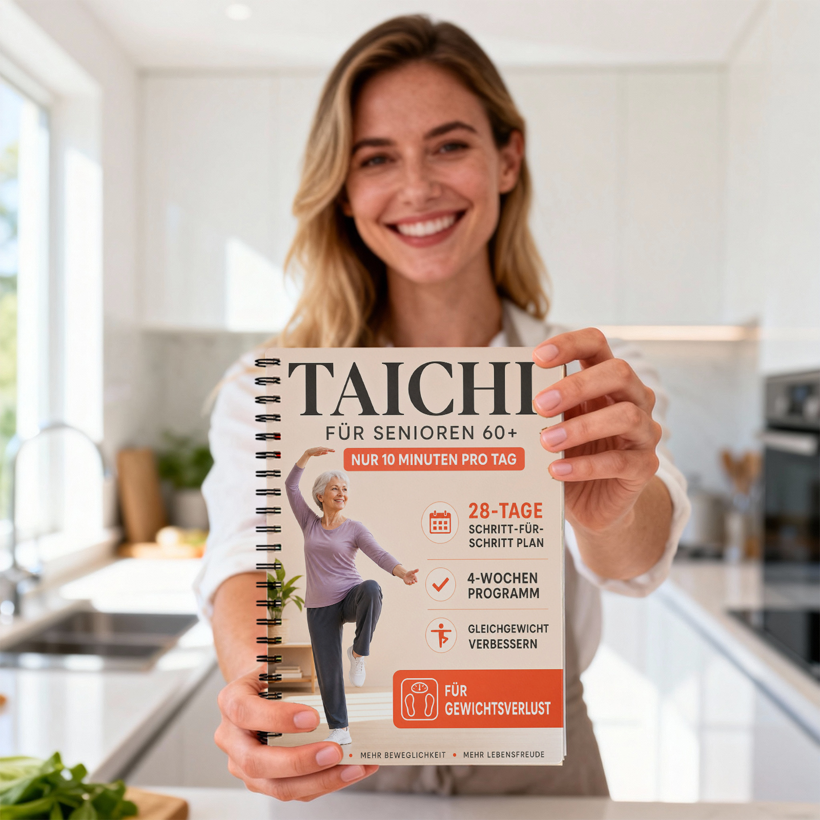 Image of German Version- Tai Chi Manual, Spiral Bound 10-minute Daily Health & Relaxation Routine, -by-step Taiji Practice For Balance And , Gift