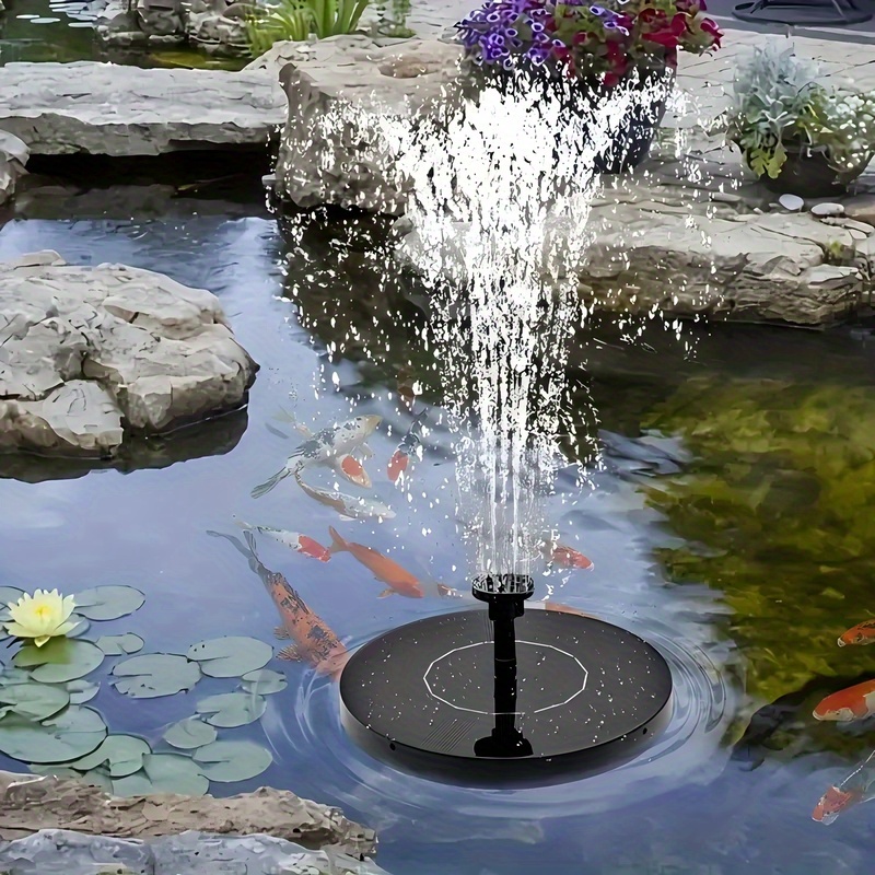 Fontana Solare Galleggiante Per Giardino - Pompa Ad Energia Solare Per Laghetto, Decorazione Con Getto D'Acqua - Foto 7