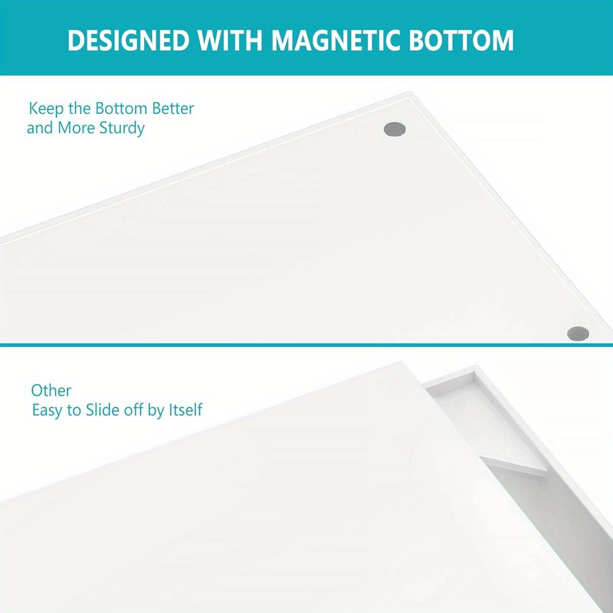 2 in 1 acrylic tissue box cover dryer sheet mask holder with magnetic bottom space saving bathroom organizer compact square   51x5 51x5 91in for home   white compatible with standard tissues bathroom storage office accessory minimalist style durable construction small   modern organizer sturdy construction home organizers Product details 0