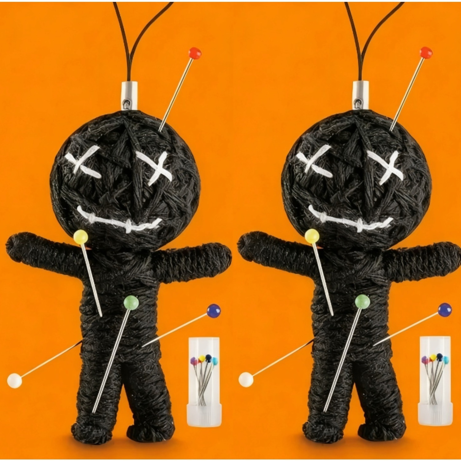 Image of 2 Sets Of Voodoo Ornaments (each Set With 5 Needles) - A Spoof Gift For Colleagues/bosses (black Humor Style, Suitable For Parties Or Joke Occasions)