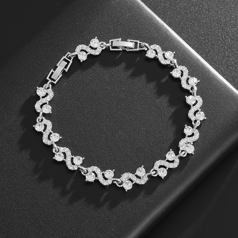 Women's Colorful Wavy Glass Bracelet, Trendy Gift Idea
