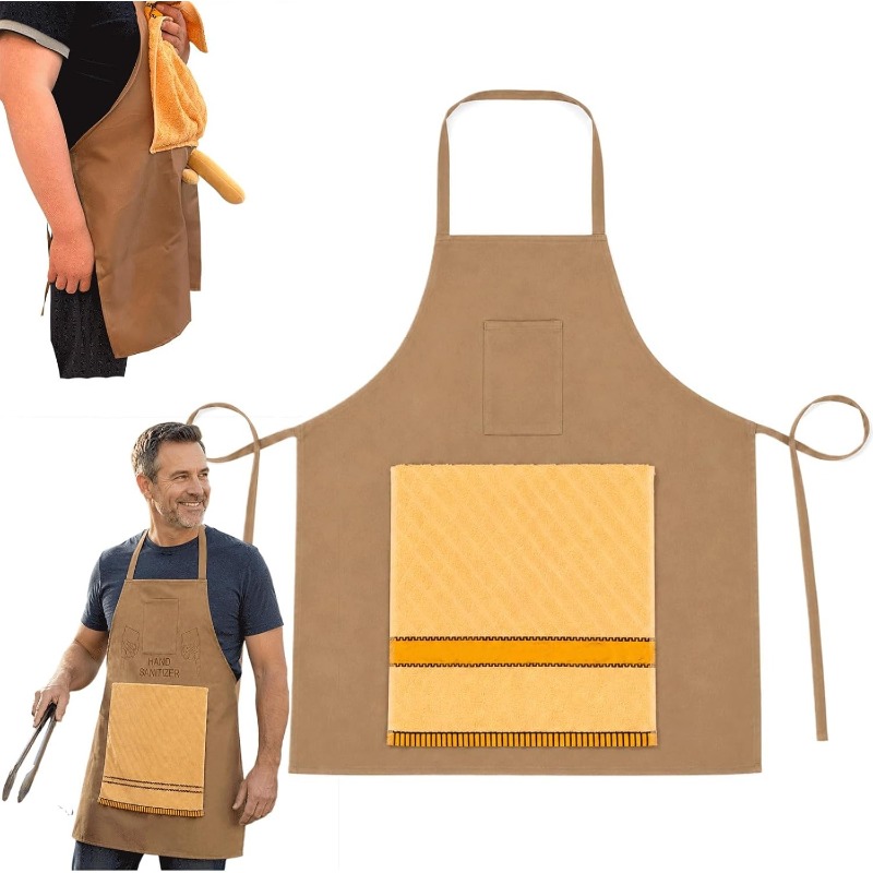 Men's Chef Prank Apron, Cooking Apron With , Funny Spoof Gift, Large Towel