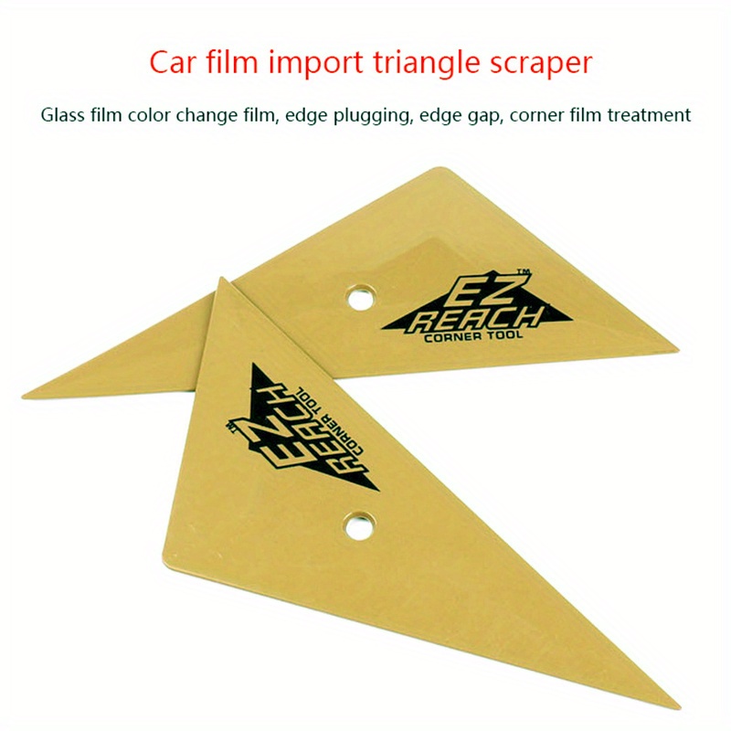 TEMU 1pc Soft Triangle Go Corner Squeegee Vinyl Car Wrap Window Tinting Scraper Carbon Film Window Edge Installation Tucking Tool