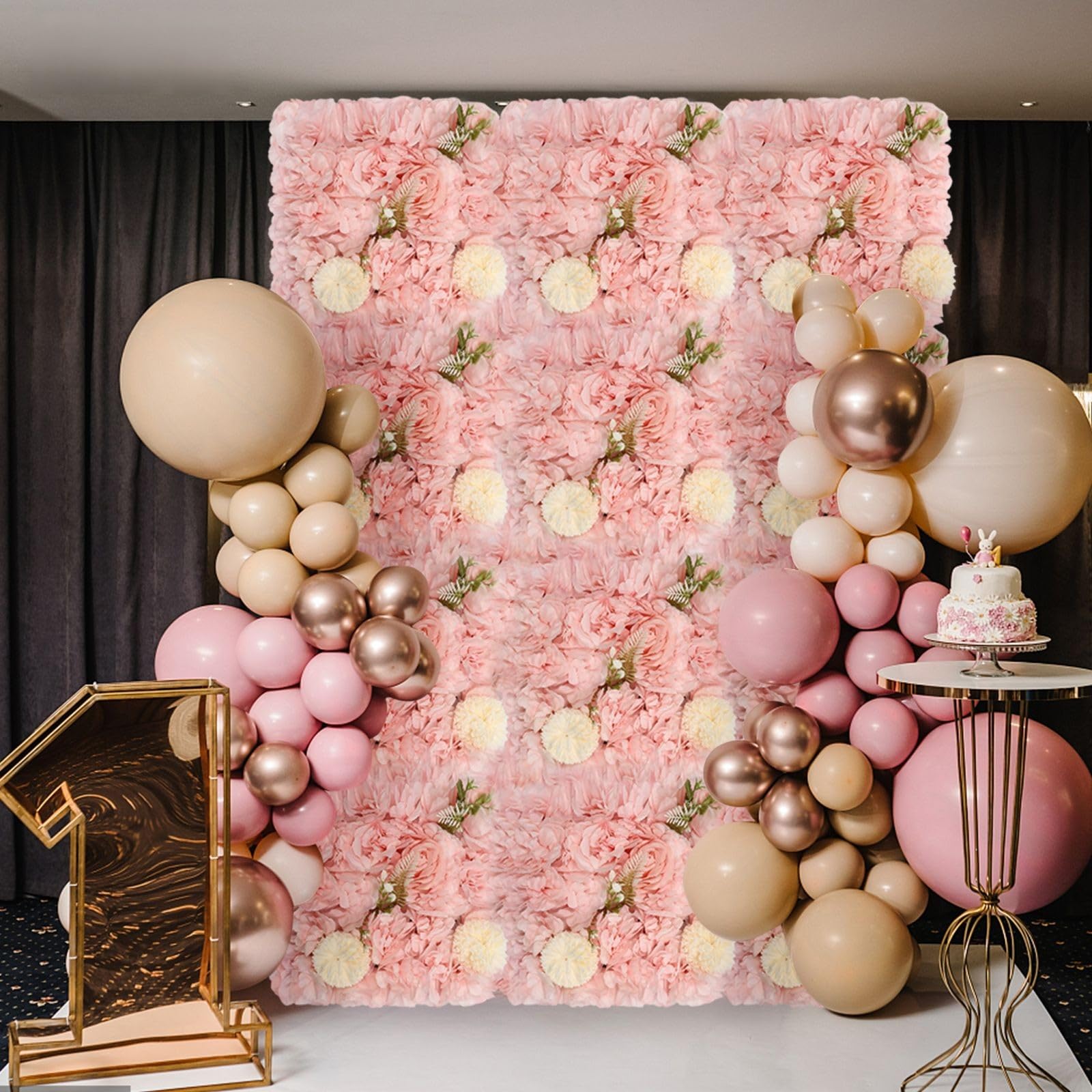 artificial flower backdrop wall sold on Temu United States