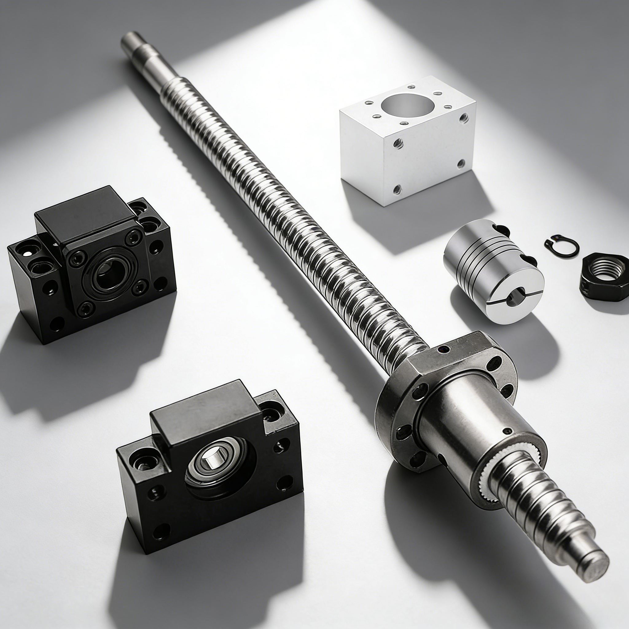 1-pack Sfu1204-400mm Ball Screw Assembly With Support Units And Clutch, Precision Linear Motion Drive For Cnc Machinery