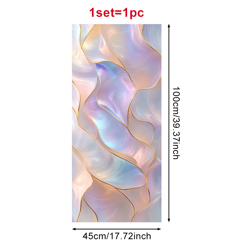 TEMU 1 pieza, Película de Privacidad 2D/ con Dorado y Perla, Adhesivo Electroestático PVC para Ventanas, Decoración Removible y Reutilizable para