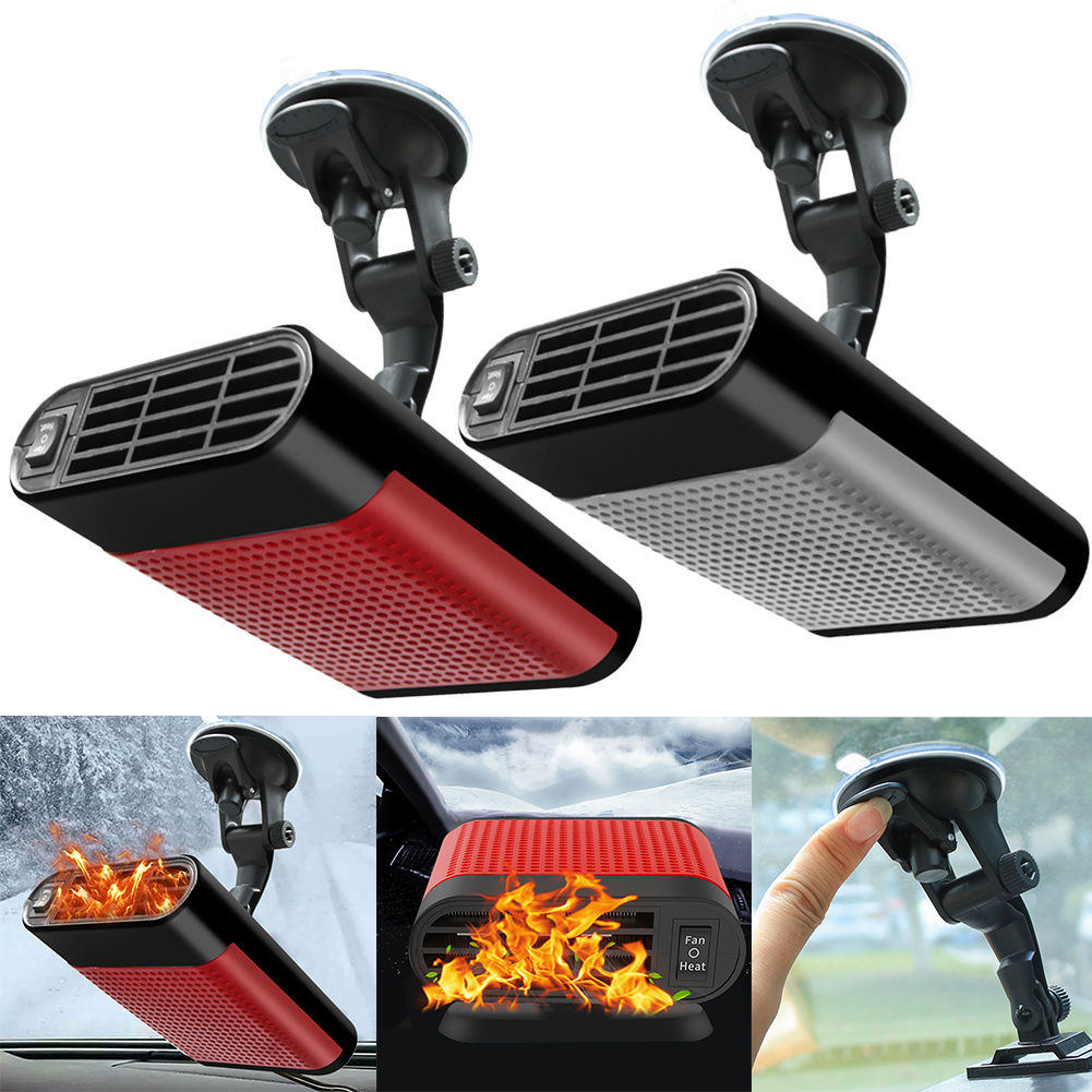 12v car heater defroster 120w portable heating fan for windshield 3 second   rotation with suction cup for dashboard quick   warm up