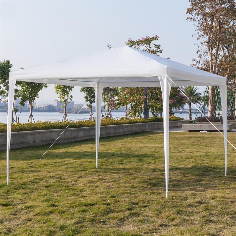 118.11*118.11inch 3-sided outdoor party tent, pergola, convenient awning, beach awning, PE cloth, plastic-sprayed iron pipe, spiral pipe, UV protection, easy to install, suitable for beach, backyard, camping picnic, barbecue, RV lawn, pool rest