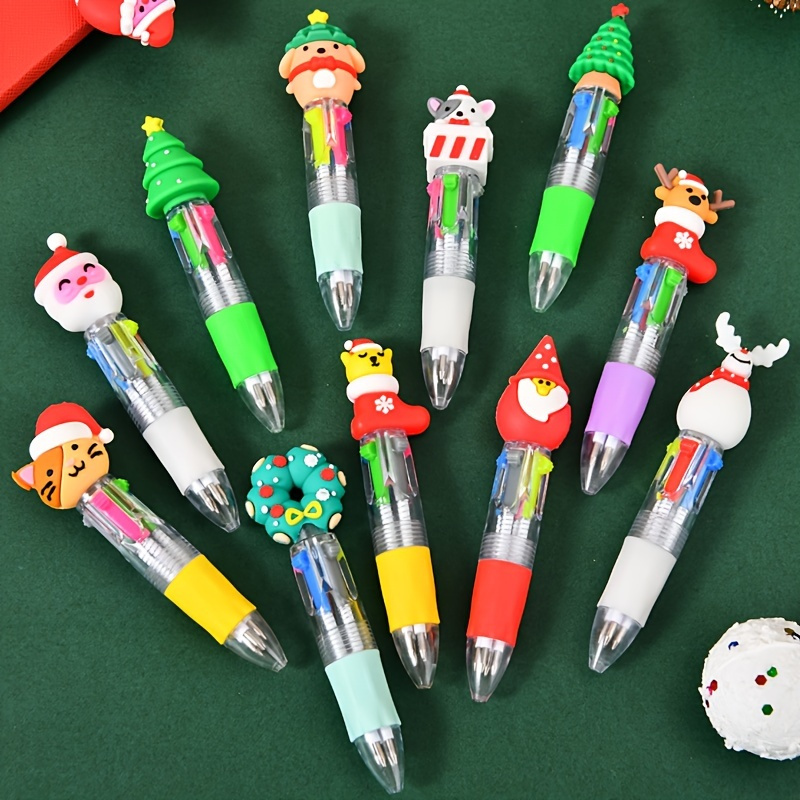 32pcs/24pcs/16pcs/8pcs 8/16/24/32pcs Christmas Mini Fun Ballpoint Pens, Whimsical Vibrant Design, Soft Silicone Grip, Ergonomic Design, Suitable for Office and Holiday Gifts, Christmas, Halloween, New Year, Back-to-School Season, Chinese New Year