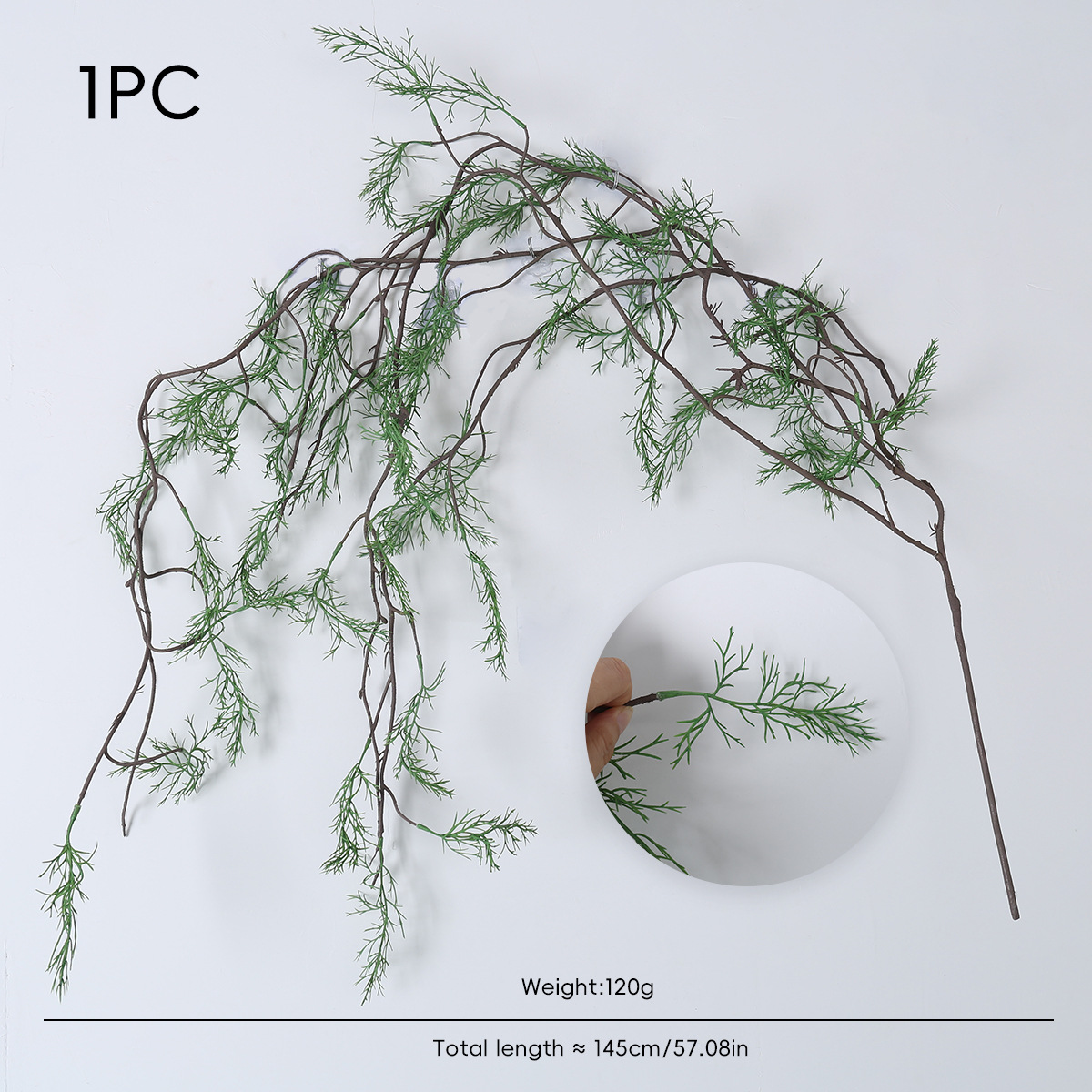 TEMU Realistic Artificial Moss Tree Hanging Plants With Fake Vines - Suitable For Home, Wedding & Party Decor, Pipe Decoration, Durable Plastic Moss