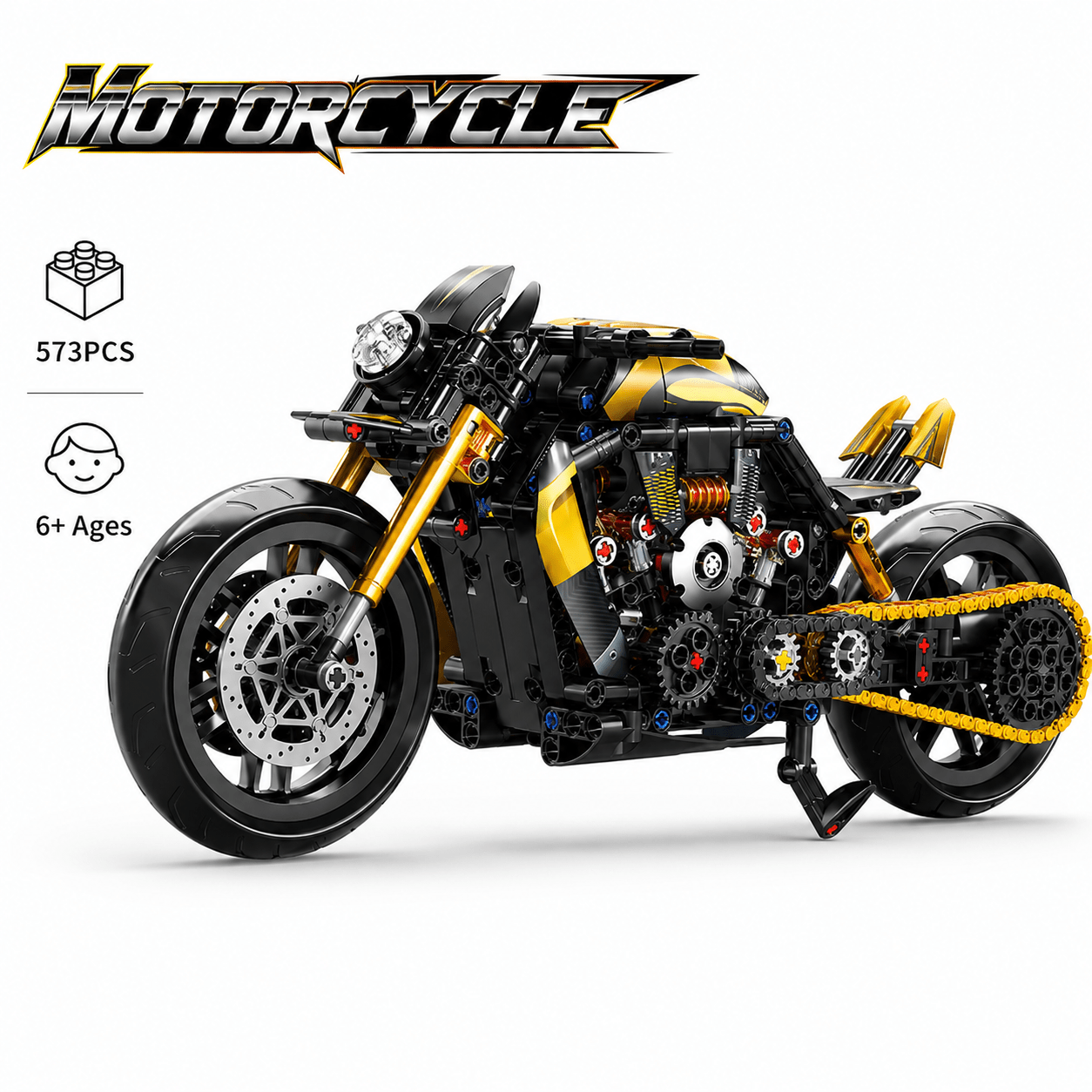573pcs Motorcycle Detailed DIY Creative Building Blocks Toy Set
