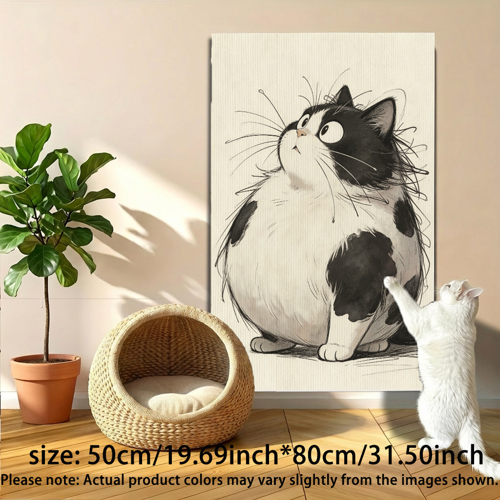 TEMU The Self-adhesive Cat Scratching Board Is Suitable For Indoor Cats, Featuring A Durable Scratching Pad That Attached To Walls, Sofas, And