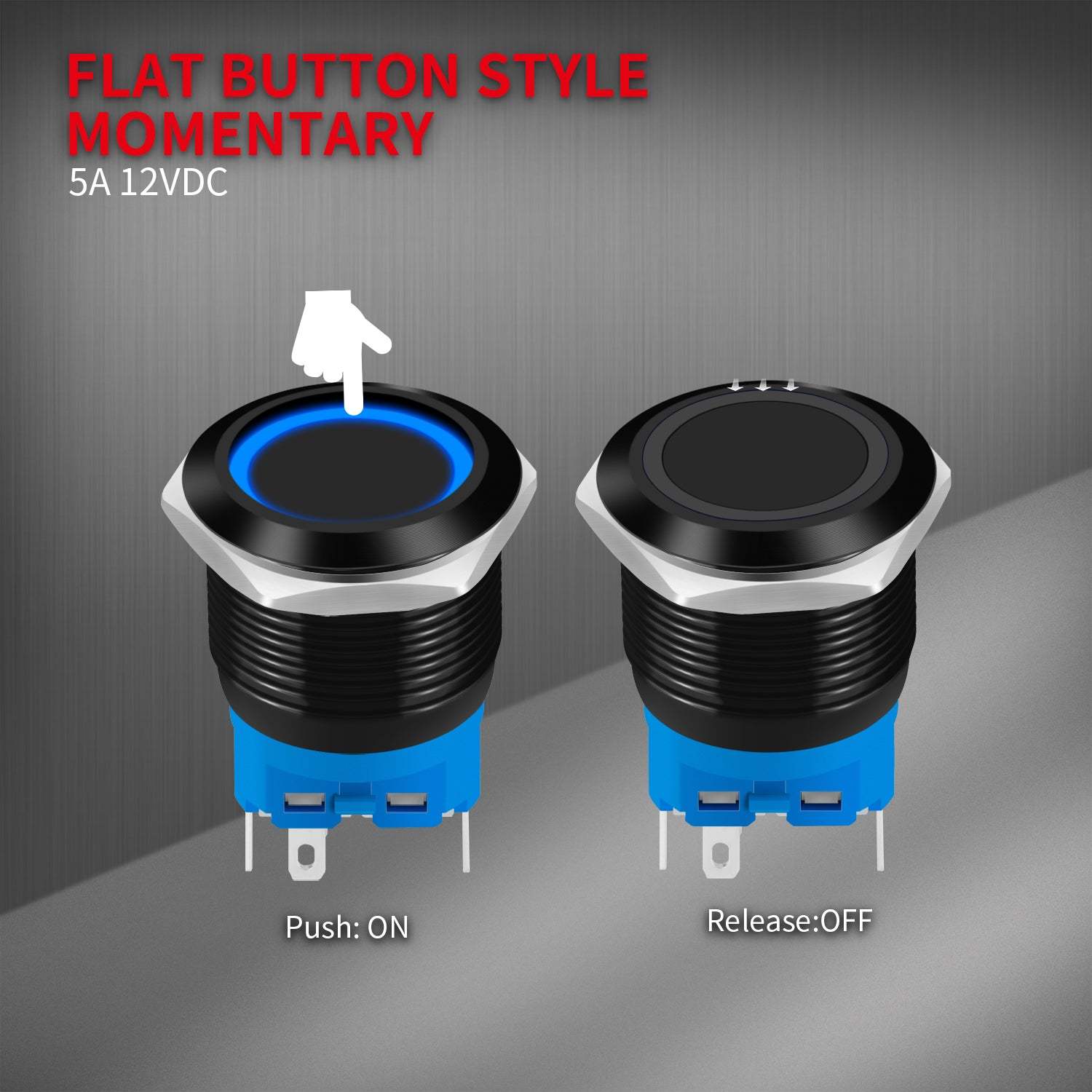 1pc 12  led metal push button switch momentary 22mm with wire for   marine train no lock 12 volt Product details 0