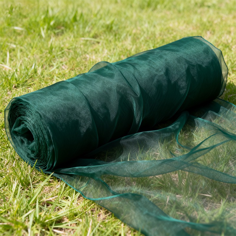 TEMU 1 Roll 2007 Inches Elegant Dark Green Polyester Tulle | Durable, Yarn-dyed Solid Color, Ideal For Wedding Arch Decorations, Table Flags, Chair