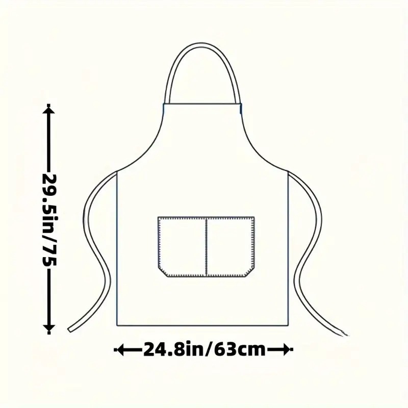 4pcs Solid Color Durable Polyester Aprons